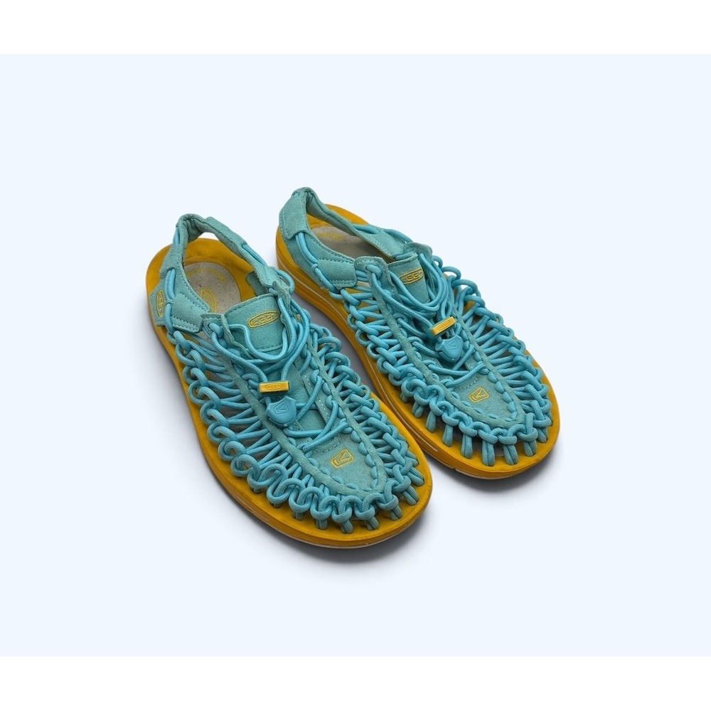 KEEN Uneek Women 7.5 Sandal Water Shoe Aqua Teal Blue Cord Strappy